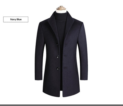 Abrigo de Lana para Hombre Cuello Alto Clásico - Image 15