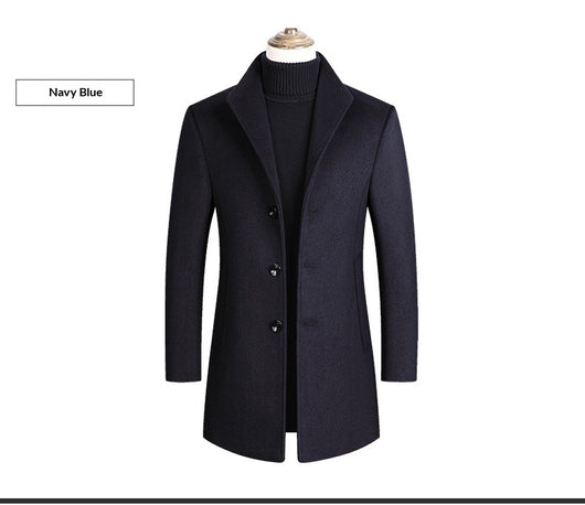 Abrigo de Lana para Hombre Cuello Alto Clásico - Image 15