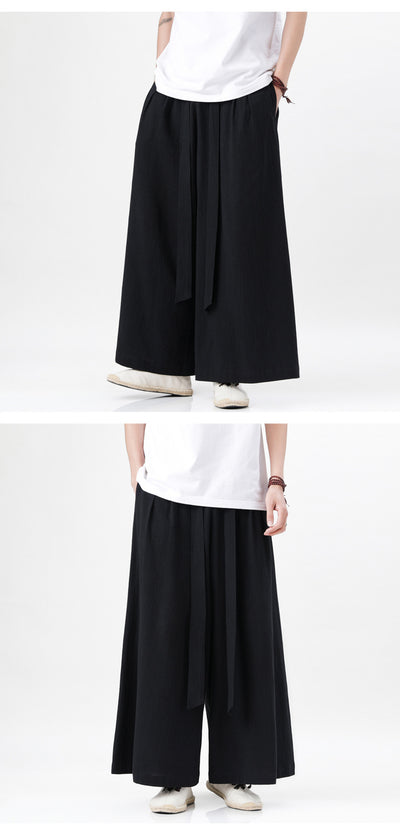 Pantalones Holgados de Algodón y Lino Talla Grande Estilo Chino para Hombre - Image 24