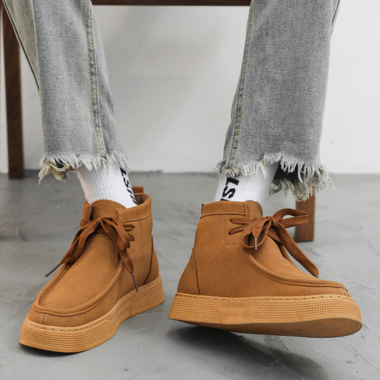 Tenis Retro de Gamuza con Detalles de Herramientas Altos para Hombre