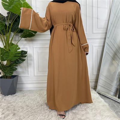 Vestido Blanco Liso Talla Grande para Mujer con Cordones Laterales - Image 6