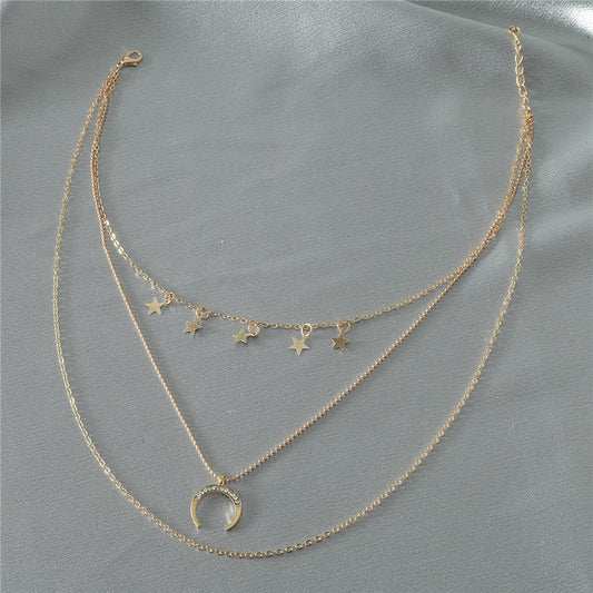 Collar Colgante de Estrella de Cinco Puntas Multicapa - Image 2