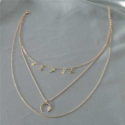 Collar Colgante de Estrella de Cinco Puntas Multicapa - Image 2