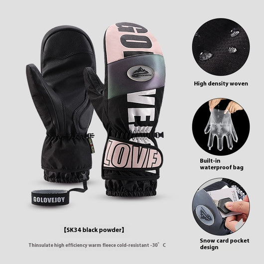 Guantes de Snowboard para Mujer Impermeables con Pantalla Táctil y Forro Térmico