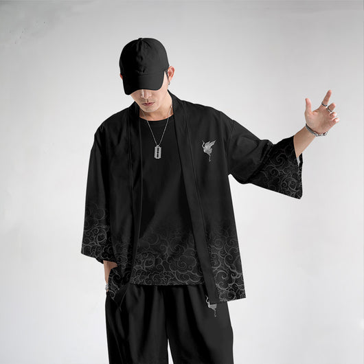 Kimono de Protección Solar Estilo Tradicional - Cardigan de Tres Cuartos - Image 4