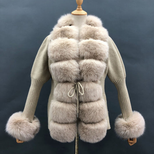 Cardigan Tejido para Mujer con Cuello de Zorro Desmontable - Otoño e Invierno - Image 11