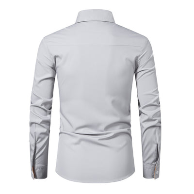 Camisa Casual de Manga Larga con Contraste de Colores - Image 43
