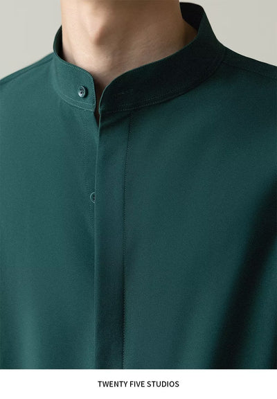 Camisa Manga Corta con Cuello de Pie para Hombre - Image 13