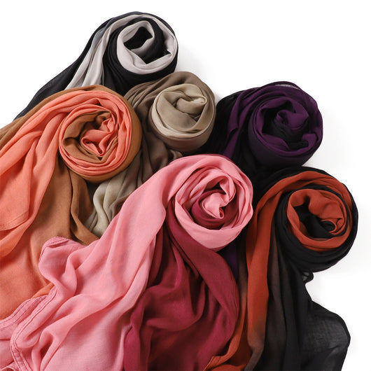 Foulard Ligero de Rayón con Degradado Pintado a Mano - Protección Solar - Image 14