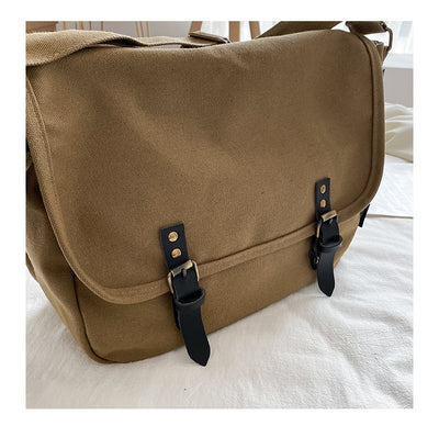 Bolsa de Mensajero Retro de Lona con Cierre Abatible y Detalles de Herrería - Image 26