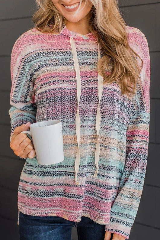 Blusa Casual de Cuello Redondo con Rayas Estampadas para Mujer - Image 3