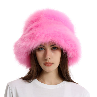 Gorro Pescador Mujer Ala Ancha Acolchado Cálido de Color Sólido - Image 22