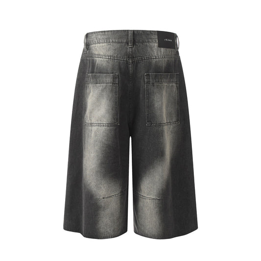 Shorts de Mezclilla Suelta con Detalles de Pintura Contrast para Hombre - Image 2