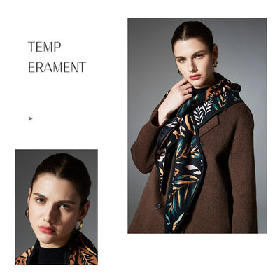 Chal Triangular Jacquard Hojas de Otoño Estilo Europeo - Image 18