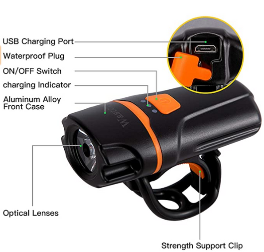 Luz Frontal USB para Bicicleta con Tecnología Anti-Reflejo - Image 9