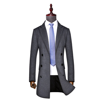 Abrigo de Lana Cruzado Largo para Hombre - Image 3