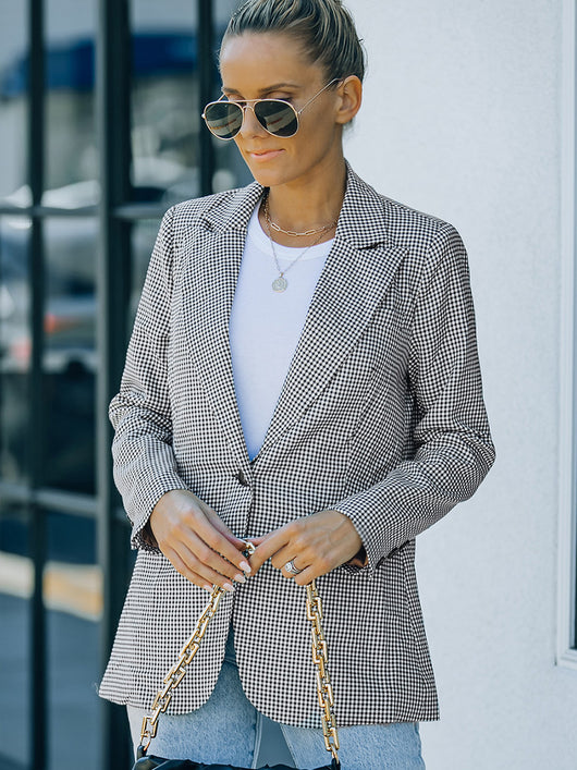 Cardigan Blazer Ajustado de Color Sólido para Mujer - Estilo Europeo Moderno - Image 11