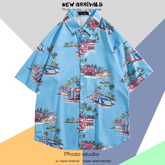 Camisa Estampada Tailandesa Manga Corta para Hombre - Image 15