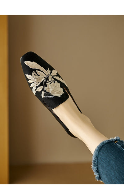 Zapatos Planos Bordados de Corte Bajo con Suela Suave para Mujer - Image 9