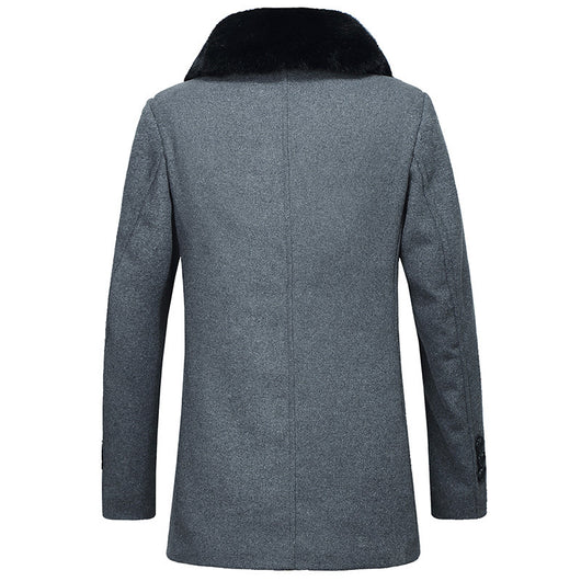 Abrigo de Lana Premium con Cuello de Lana para Hombre - Image 13