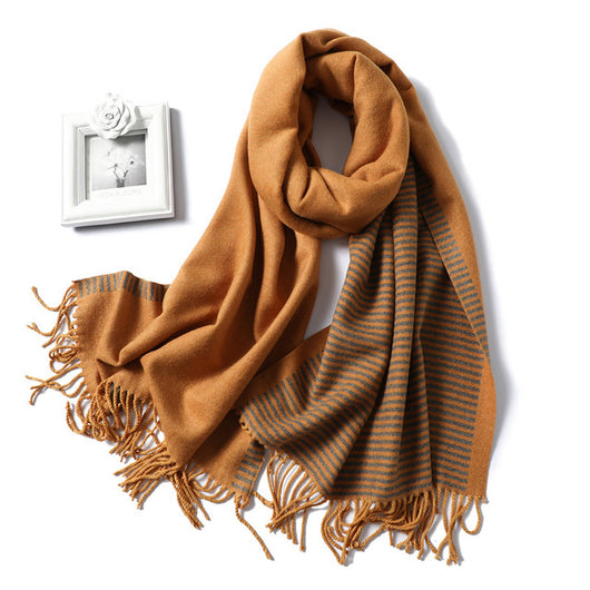 Chal de Cachemira Rayado para Mujer - Elegancia y Calidez en Invierno - Image 5