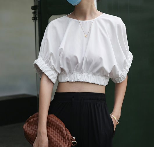 Camisa Occidental Blanca de Algodón con Manga Corta