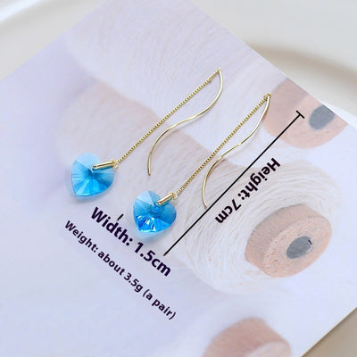 Aretes Largos de Cristal Transparente con Flecos Brillantes - Image 15
