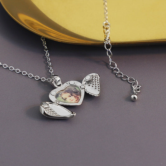 Cadena de Clavícula con Marco de Corazón de Diamante - Image 2