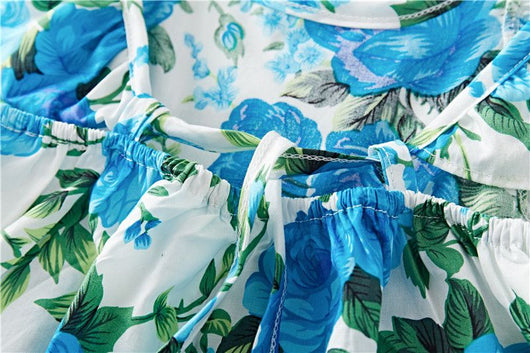 Vestido Infantil de Algodón con Volantes y Estampado Floral - Image 8