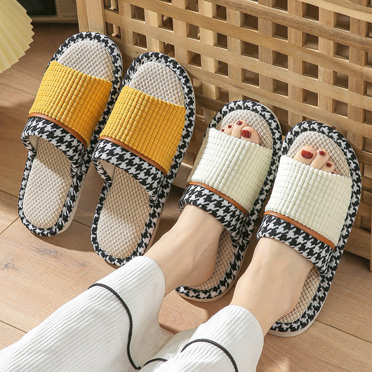 Pantuflas de Lino para Mujer - Cómodas, Transpirables y Antideslizantes