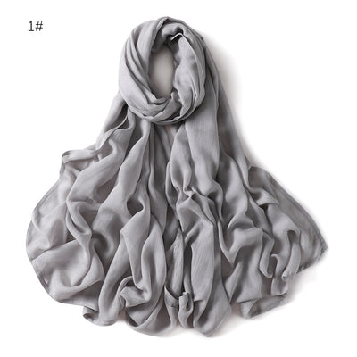 Pañuelo de Algodón y Lino Monocrómático con Ala Ancha - Image 3