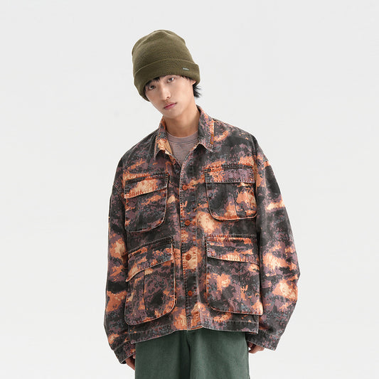 Chaqueta de Trabajo Camuflaje Tie-Dye para Hombre