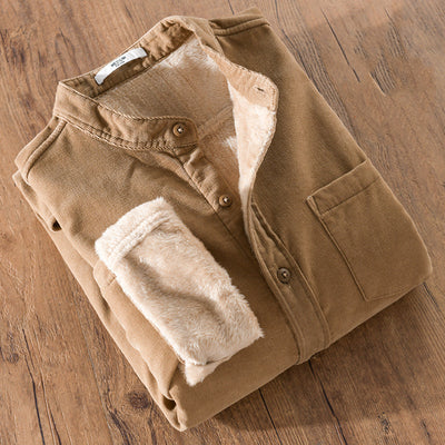 Camisa Térmica Acolchada de Pana y Terciopelo para Hombre - Image 6