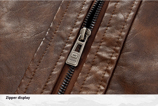 Chaqueta de Cuero PU Moderna con Bolsillos para Hombre - Image 28
