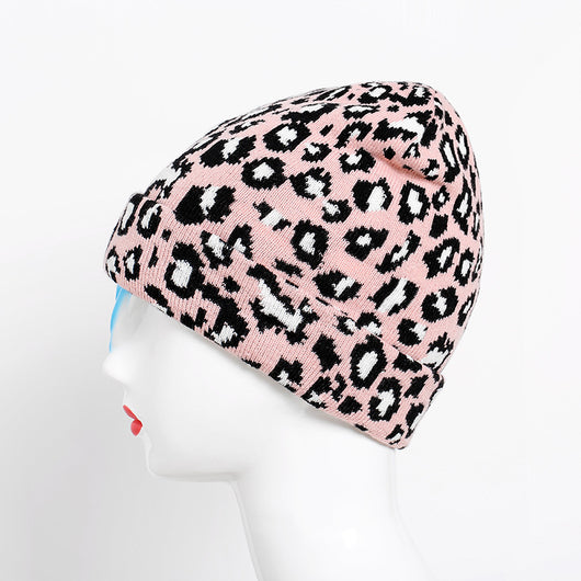 Gorro de Lana Estampado Leopardo Personalizable para Mujer - Abrigo Versátil Otoño Invierno - Image 5