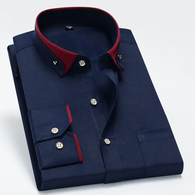 Camisa Ejecutiva de Manga Larga Antiarre Rugas sin Planchado - Image 9
