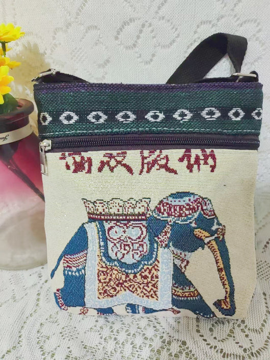 Bolso Bandolera Bordado Étnico con Elefante y Mariposa Estilo Chino - Image 53