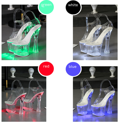 Sandalias de Tacón Alto Plataforma Cristal Transparente para Mujer - Image 11