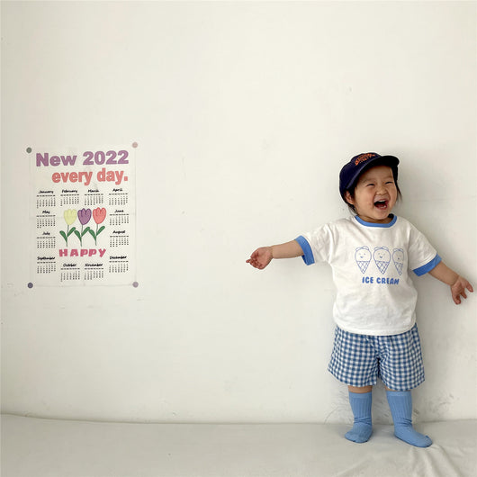 Conjunto Infantil Helado a Cuadros - Playera Manga Corta - Image 20