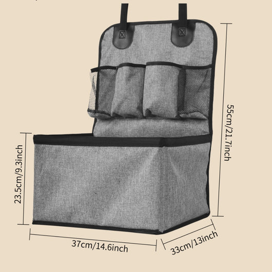 Gray portable car pet mat with multiple pockets, designed for household use and dirt resistance. - Image 2