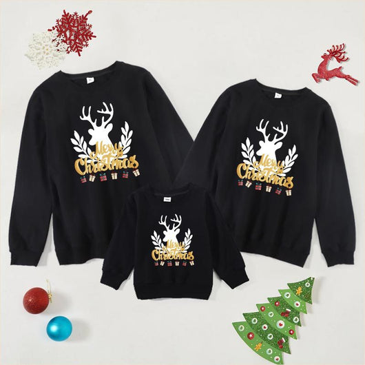 Family matching white long-sleeve crew neck tops with a cute snowman face print, featuring black eyes, an orange carrot nose, and a dotted smile. One adult top - Image 32