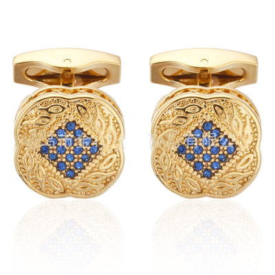 Gemelos Dorados con Iniciales y Hoja de Arce para Hombre - Image 6