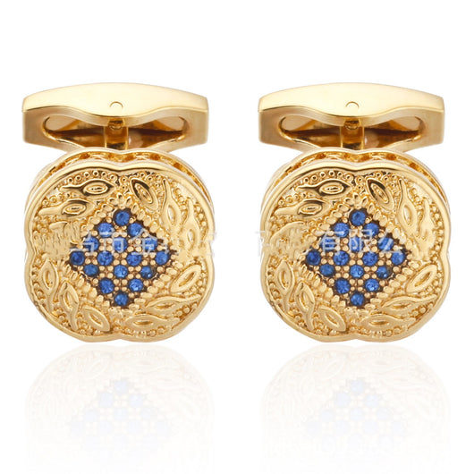 Gemelos Dorados con Iniciales y Hoja de Arce para Hombre - Image 6