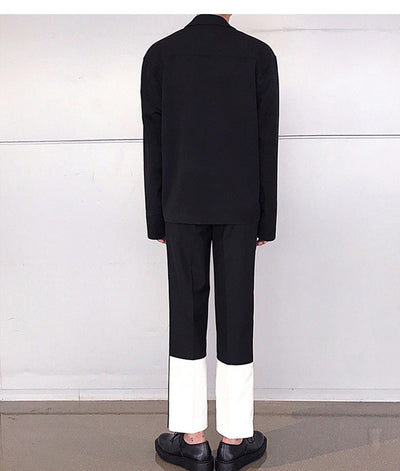Pantalones Casuales Holgados Rectos con Costura de Nueve Puntos - Image 10