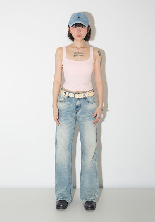 Pantalones Vaqueros de Pierna Ancha Cintura Alta para Mujer - Image 14