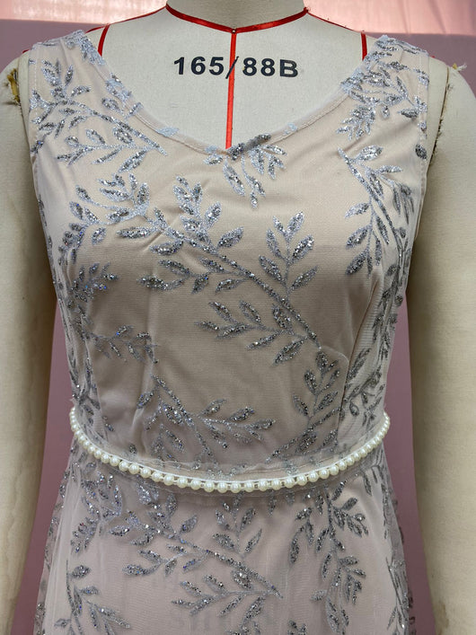 Vestido Largo Escote V Efecto Bronce - Image 16