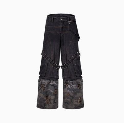 Jeans Hombre Camuflaje con Detalles de Cinta y Pespuntes Estructurados - Image 17