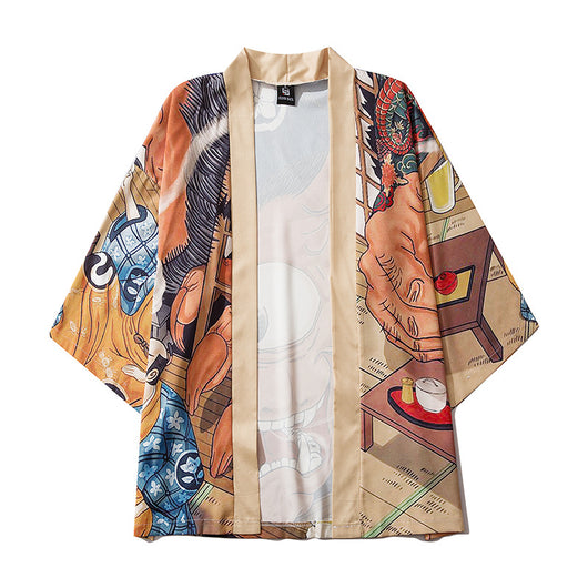 Camisa Casual Hombre Estampado Vaca Manga Japonesa - Image 8