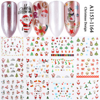 12 Pegatinas Navideñas para Uñas con Diseños de Animales Tiernos y Pluma Incluida - Image 6