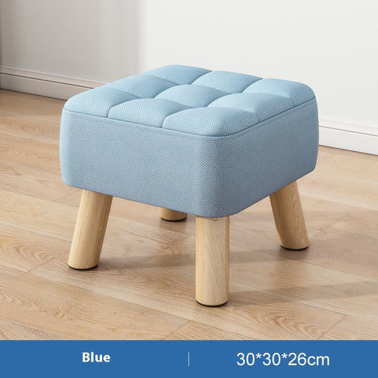 Taburete de Madera Maciza Minimalista con Tapizado - Image 7
